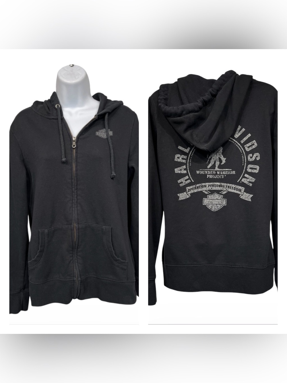 Harley/Wounded Warrior Project hoodie sz large